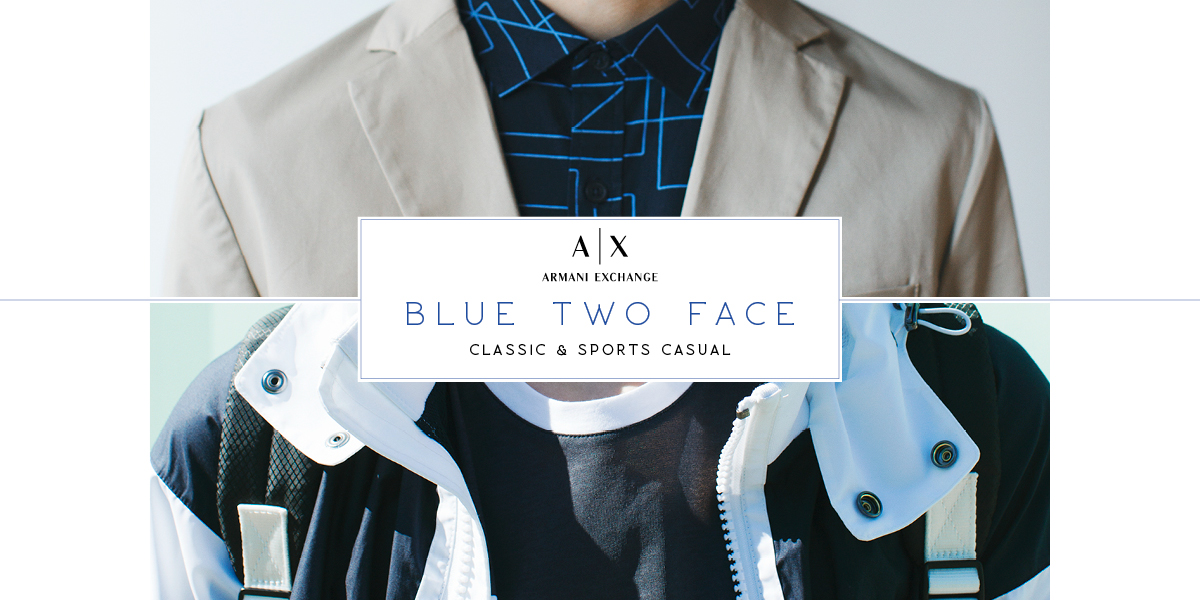 A|X ARMANI EXCHANGE BLUE TWO FACE classic & sports casual 