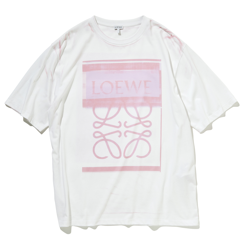 極美品 LOEWE ロエベ アナグラム Tシャツ ピンク ロゴ 色映え 可愛い49cm