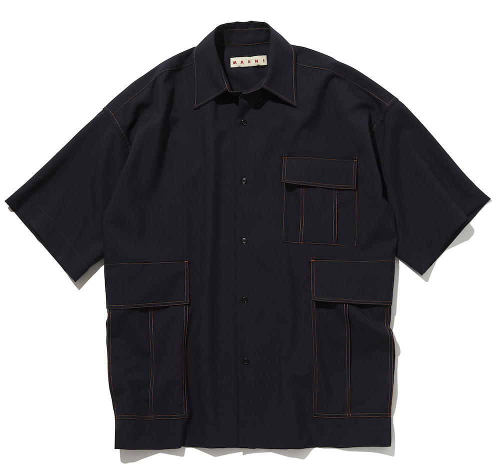 【21SS】MARNI オーバーサイズ ウールショートスリーブシャツ